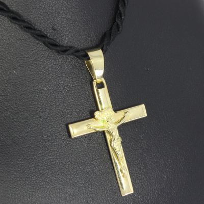 Heiliger Kreuzanhänger 585 14 Karat Gelbgold