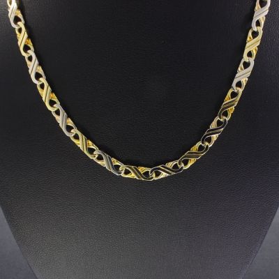 Dollar Kette Bicolor 585 14 Karat 42,5 cm 