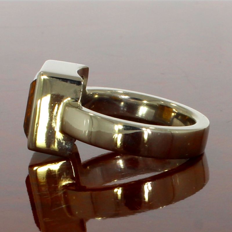 Citrinring Weißgold 585 14 Karat 