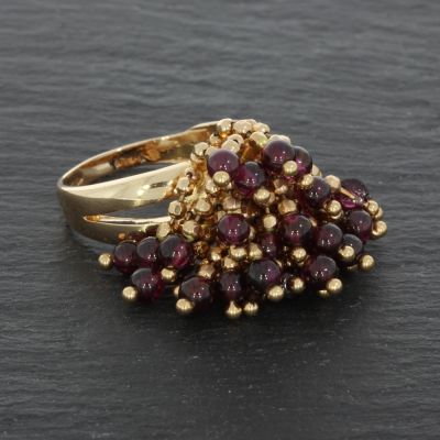 Verspielter Granat Kugel Ring Rotgold 585 14 Karat