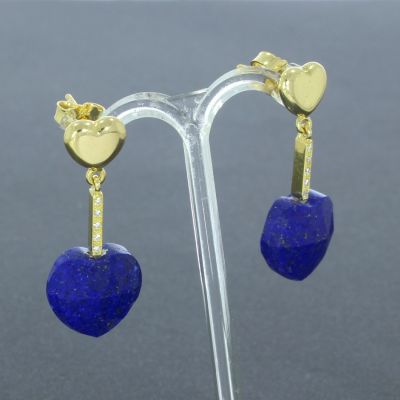 Lapislazuli Brillant Ohrhänger Gelbgold 750 18 Karat 