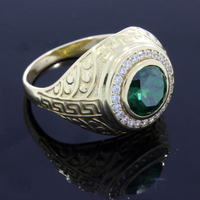 Faszinierender Diopsid Gelbgoldring 585 14 Karat 