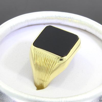 Maskuliner Ring 585 14 Karat Gelbgold 