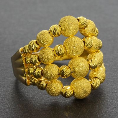 Glänzender Gelbgoldring Kügelchen G 585 14 Karat 