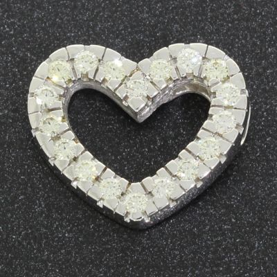 Brillant Herz Anhänger Weißgold 585 14 Karat 0,54 Ct 