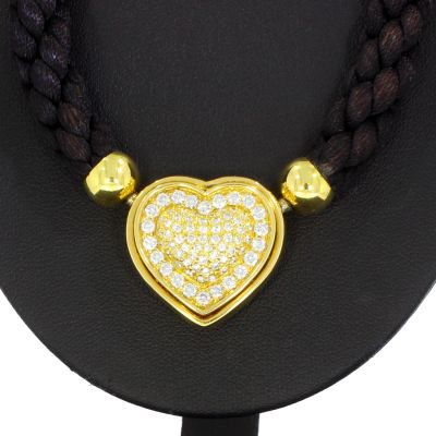 Collierkette Herz Gelbgold 750 18 Karat Brillanten 