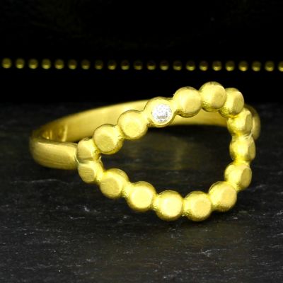 750er Goldring mit Brillant 0,02 ct