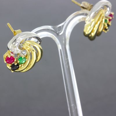 Edelstein Ohrstecker Bicolor 585 14 Karat 