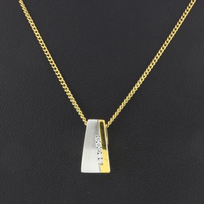Kette & Brillantanhänger Bicolor 585 14 Karat 