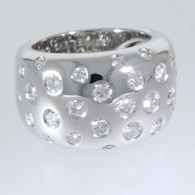 Brillantring  Cartier  -Nouvelle Vague-  18 Karat Weißgold Ring mit 28 Brillanten 1,3 ct