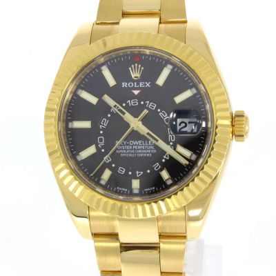 Rolex Sky Dweller Yellow Gold Black Dial 326938 