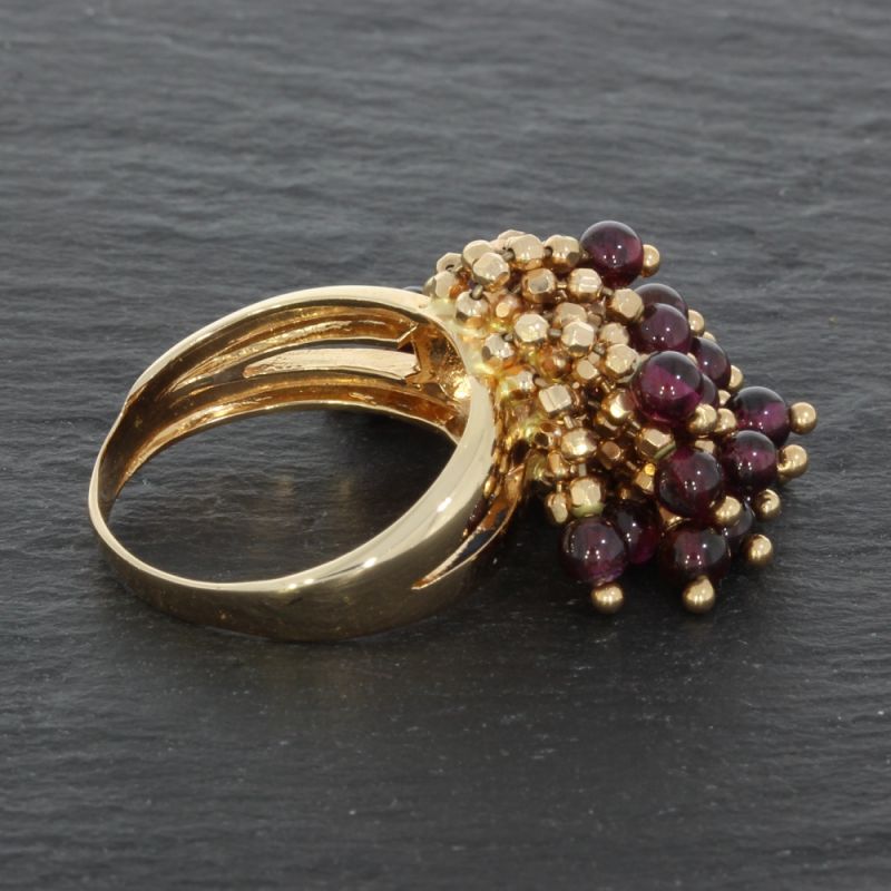 Verspielter Granat Kugel Ring Rotgold 585 14 Karat