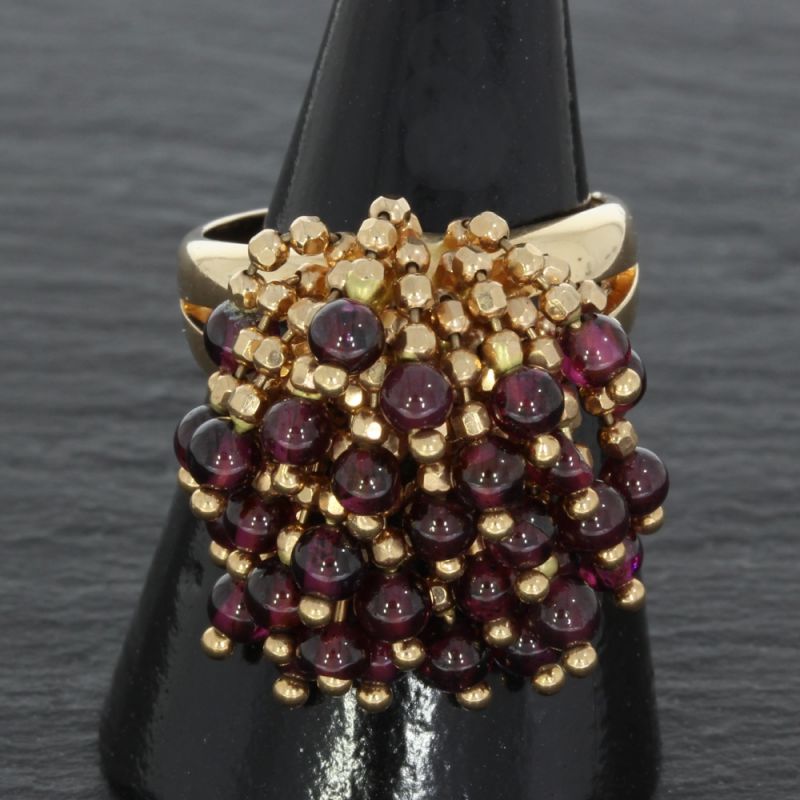 Verspielter Granat Kugel Ring Rotgold 585 14 Karat
