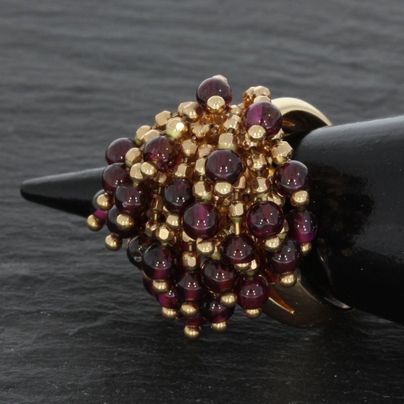 Verspielter Granat Kugel Ring Rotgold 585 14 Karat