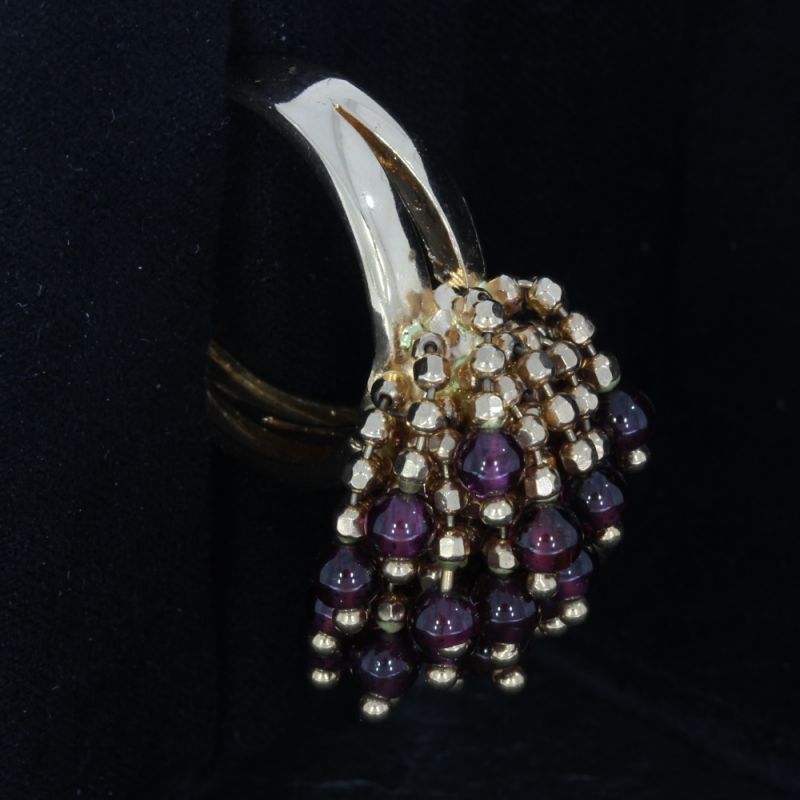 Verspielter Granat Kugel Ring Rotgold 585 14 Karat