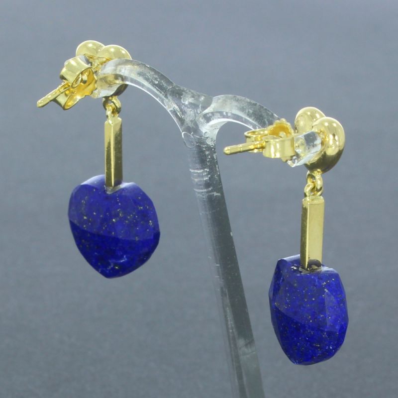 Lapislazuli Brillant Ohrhänger Gelbgold 750 18 Karat 