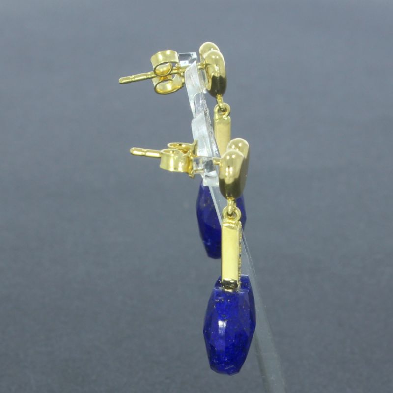 Lapislazuli Brillant Ohrhänger Gelbgold 750 18 Karat 