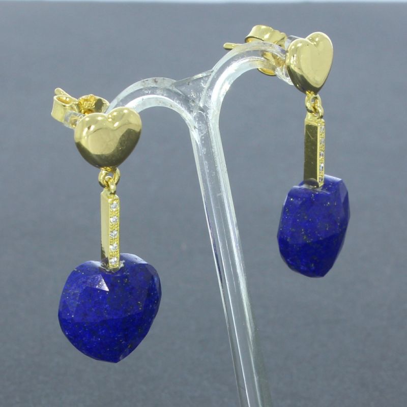 Lapislazuli Brillant Ohrhänger Gelbgold 750 18 Karat 