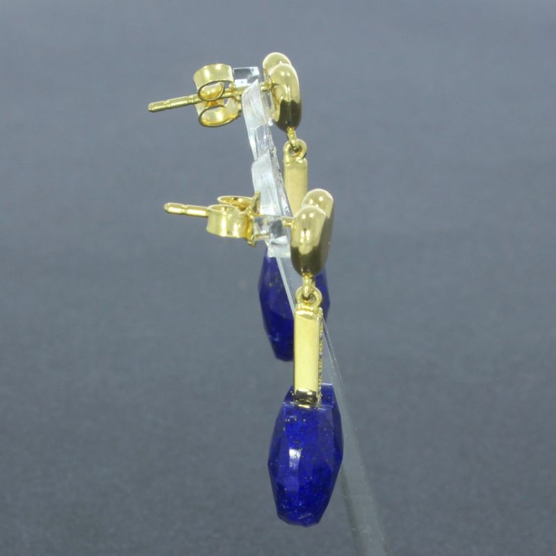 Lapislazuli Brillant Ohrhänger Gelbgold 750 18 Karat 