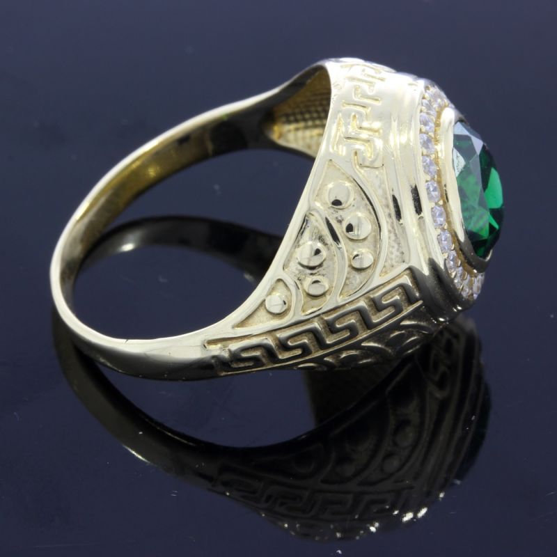 Faszinierender Diopsid Gelbgoldring 585 14 Karat 