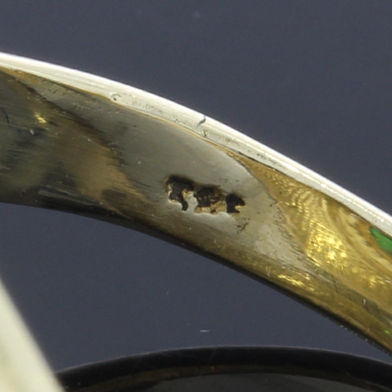 Faszinierender Diopsid Gelbgoldring 585 14 Karat 