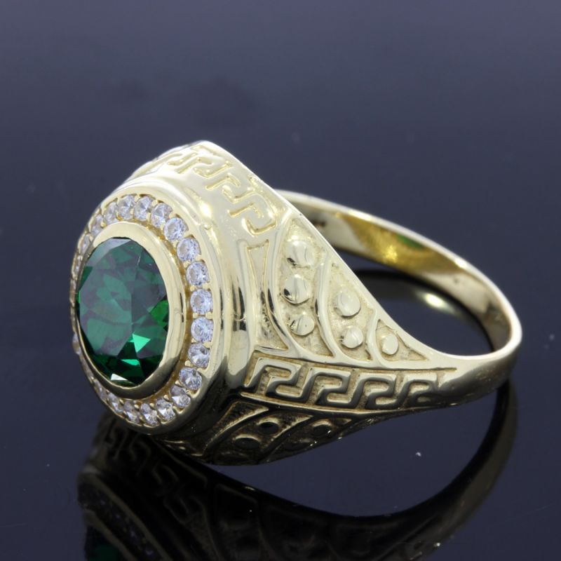 Faszinierender Diopsid Gelbgoldring 585 14 Karat 