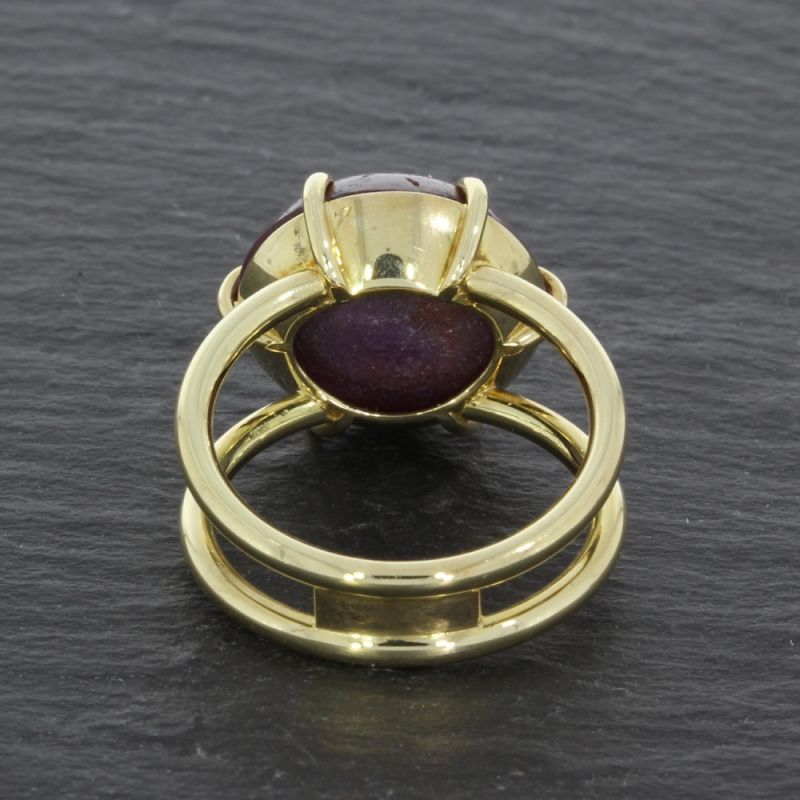 Sanft schimmernder Sternrubin Ring Gold 585 14 Karat