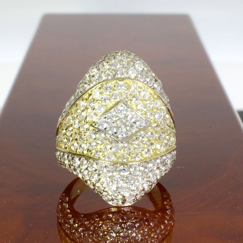 Opulenter Damenring 585 14 Karat Bicolor mit Farbsteinen