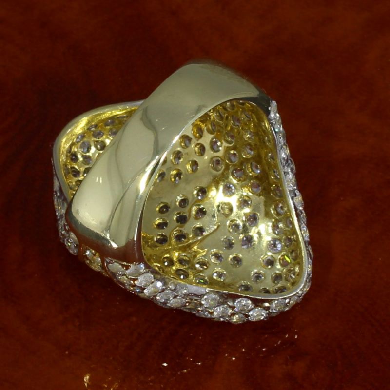 Opulenter Damenring 585 14 Karat Bicolor mit Farbsteinen