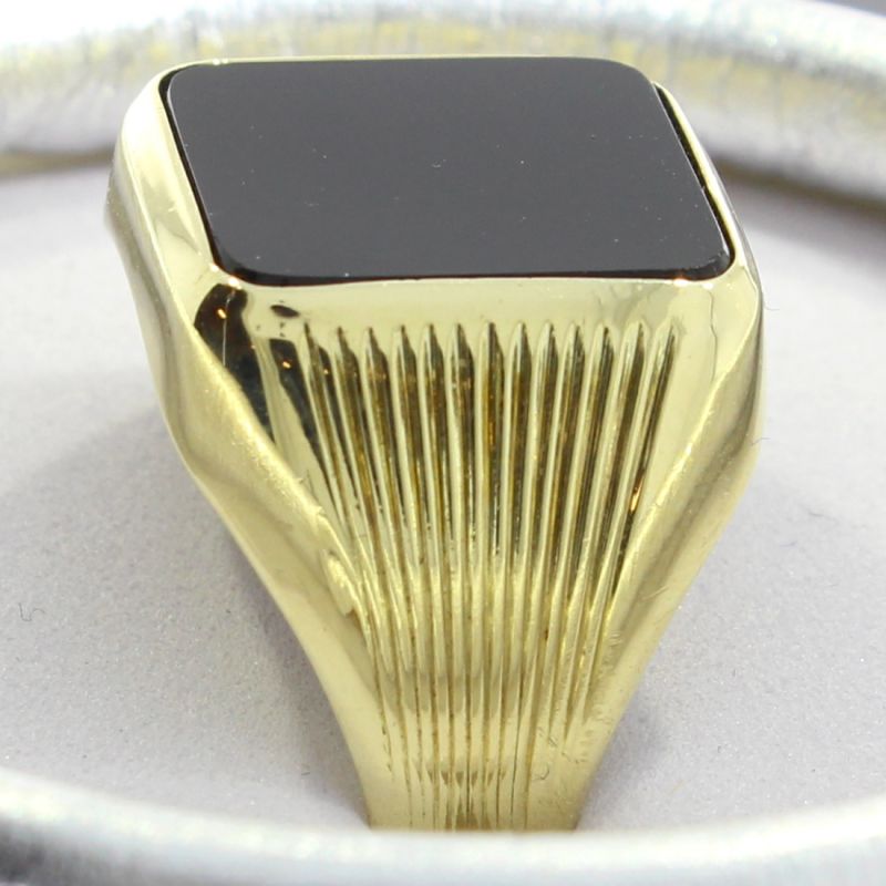 Maskuliner Ring 585 14 Karat Gelbgold 