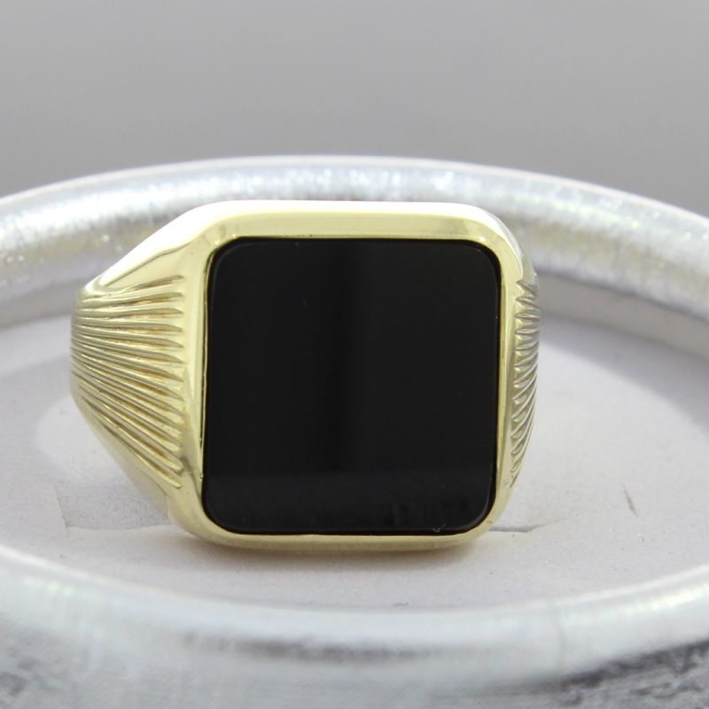 Maskuliner Ring 585 14 Karat Gelbgold 
