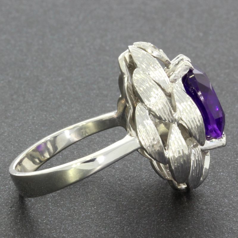 Amethyst Diamantring Weißgold 585 14 Karat 0,06 Ct 