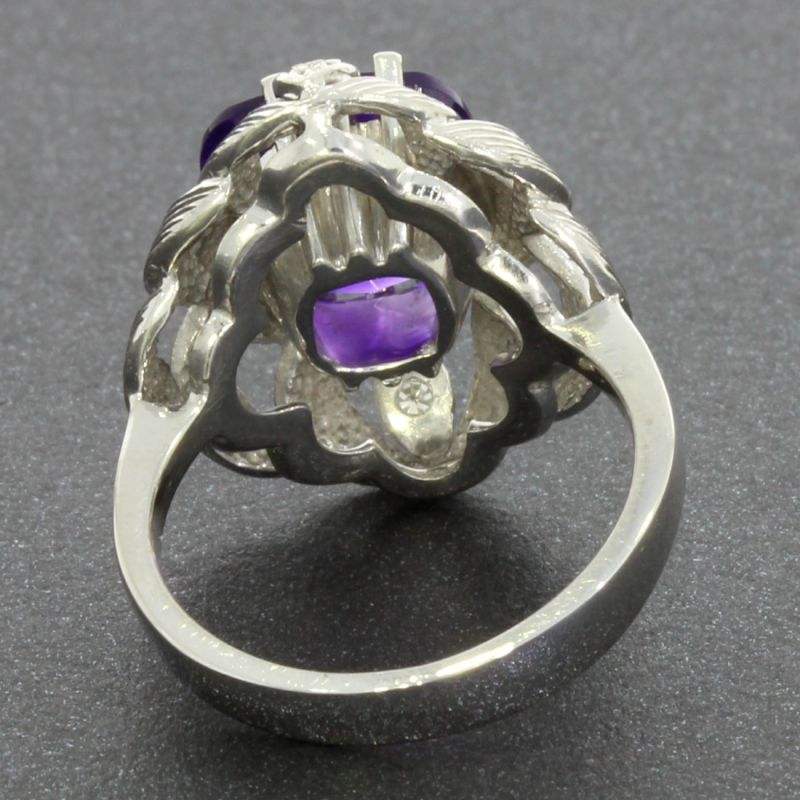 Amethyst Diamantring Weißgold 585 14 Karat 0,06 Ct 