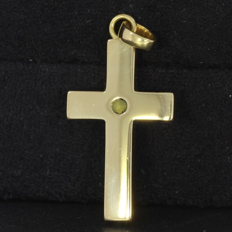 Anhänger Kreuz Perlmutt 750 18 Karat Gold 3,1 cm