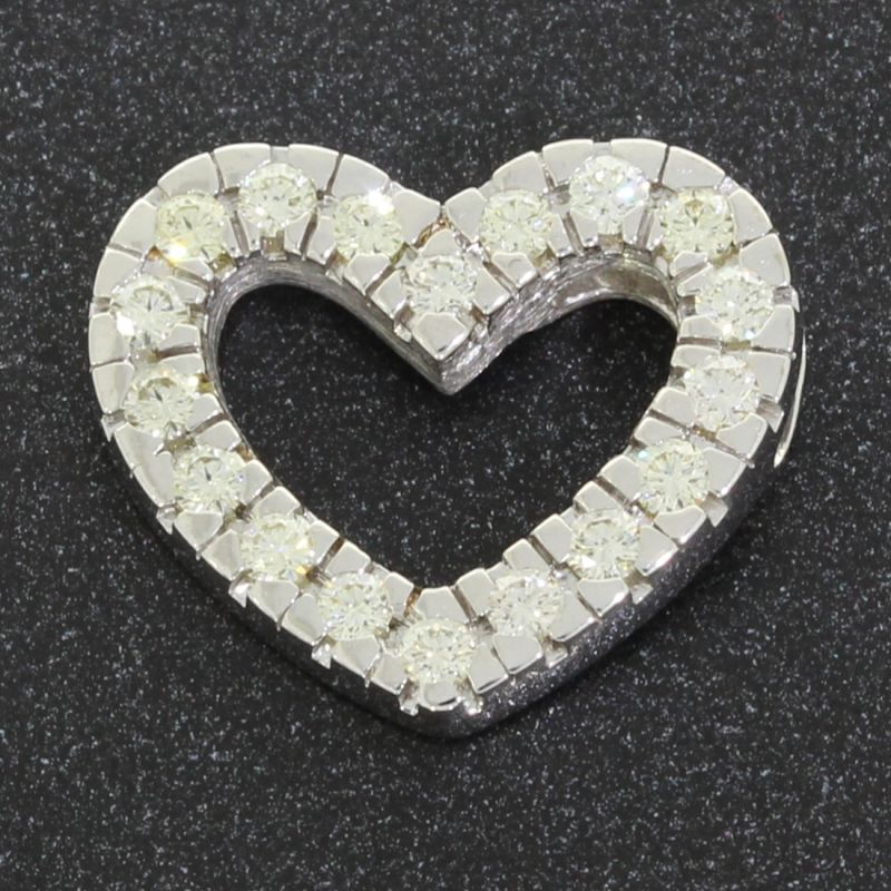 Brillant Herz Anhänger Weißgold 585 14 Karat 0,54 Ct 