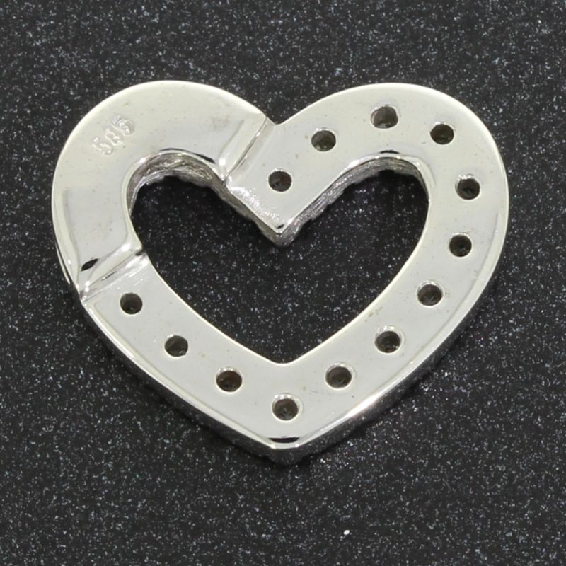 Brillant Herz Anhänger Weißgold 585 14 Karat 0,54 Ct 