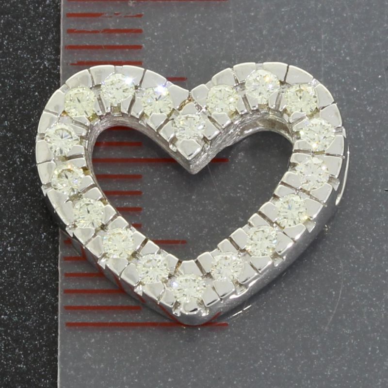 Brillant Herz Anhänger Weißgold 585 14 Karat 0,54 Ct 