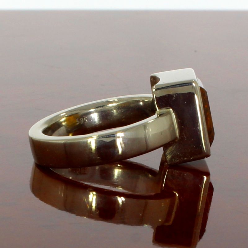 Citrinring Weißgold 585 14 Karat 