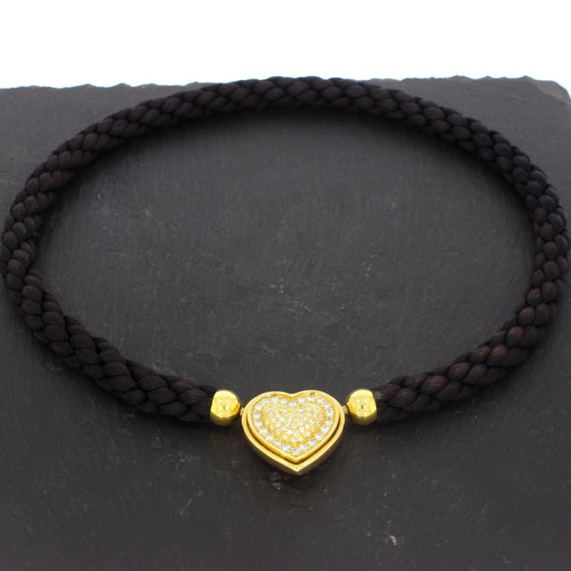 Collierkette Herz Gelbgold 750 18 Karat Brillanten 