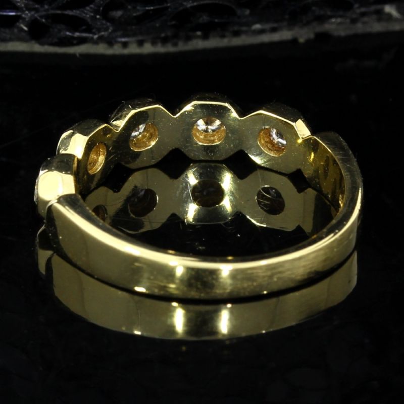 585er Goldring mit 5 Diamanten (0,35 ct)