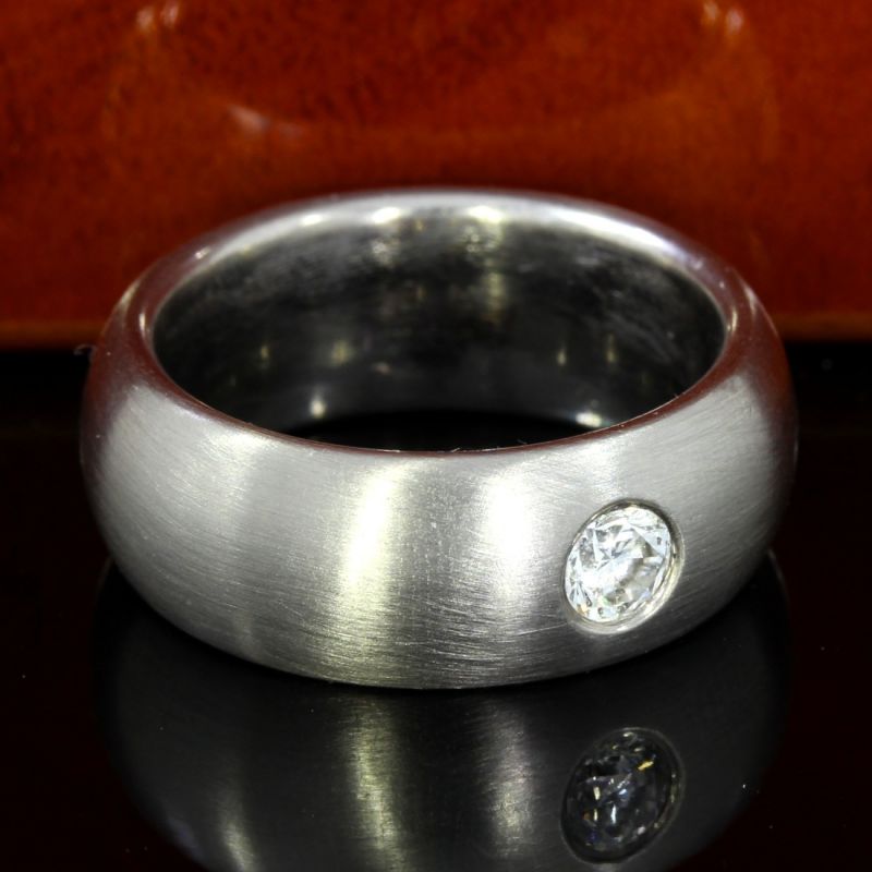 585 Palladiumring mit Brillant 0,25 ct