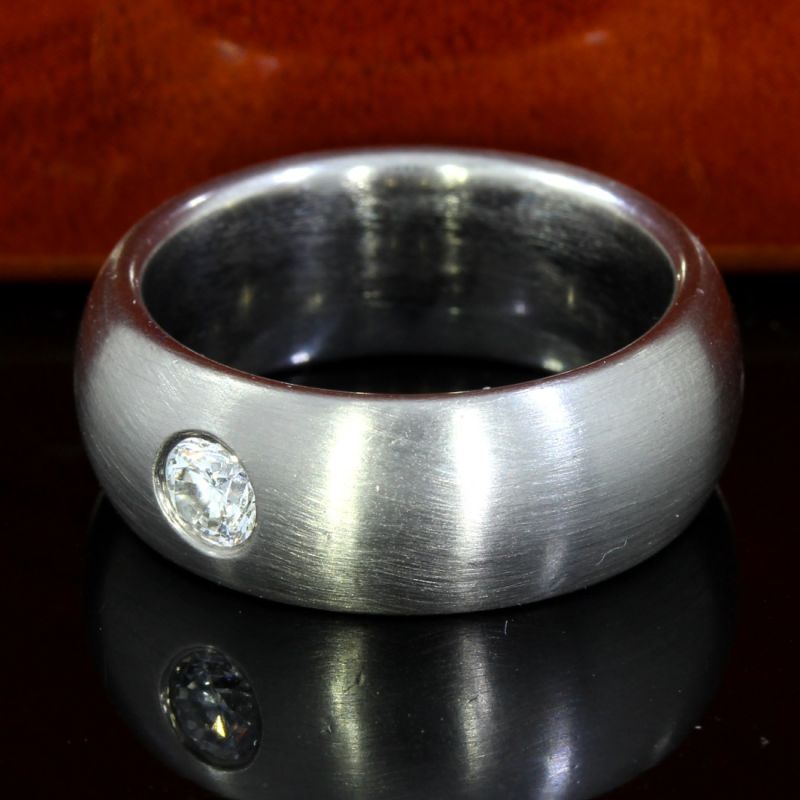 585 Palladiumring mit Brillant 0,25 ct