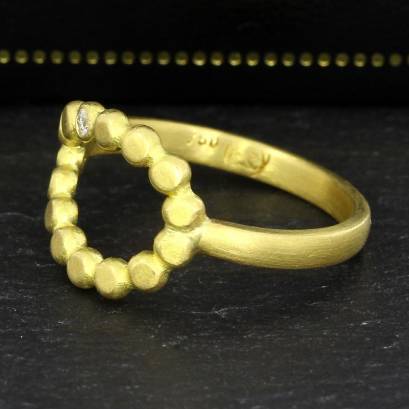 750er Goldring mit Brillant 0,02 ct