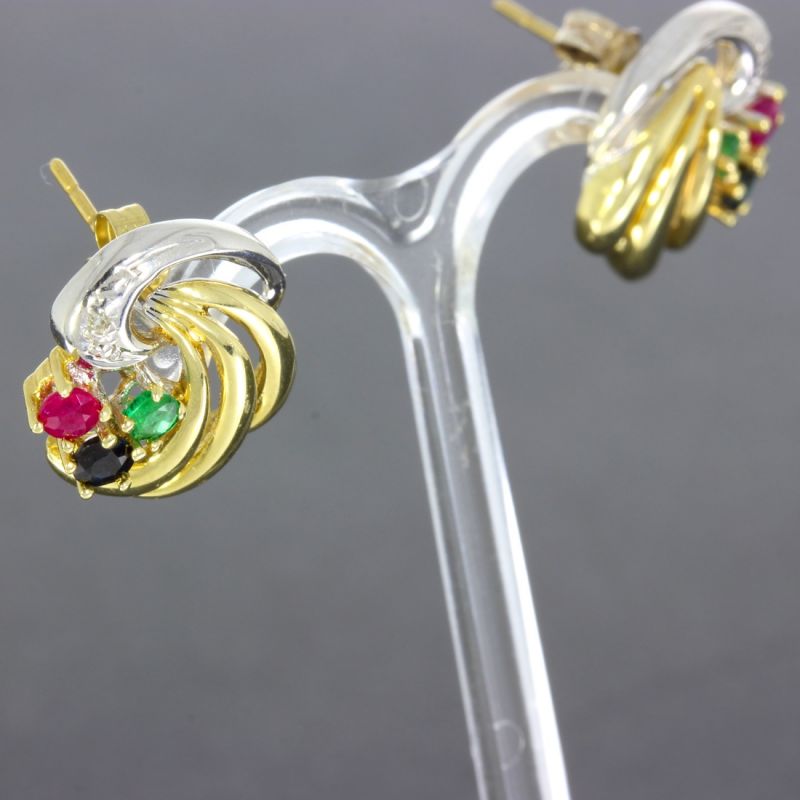 Edelstein Ohrstecker Bicolor 585 14 Karat 