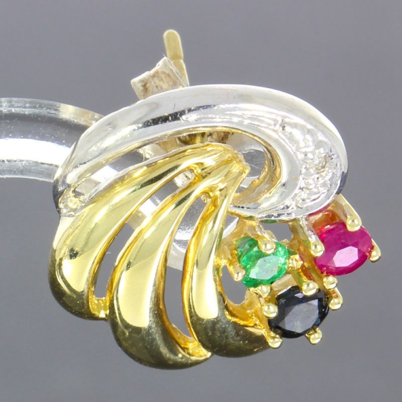 Edelstein Ohrstecker Bicolor 585 14 Karat 