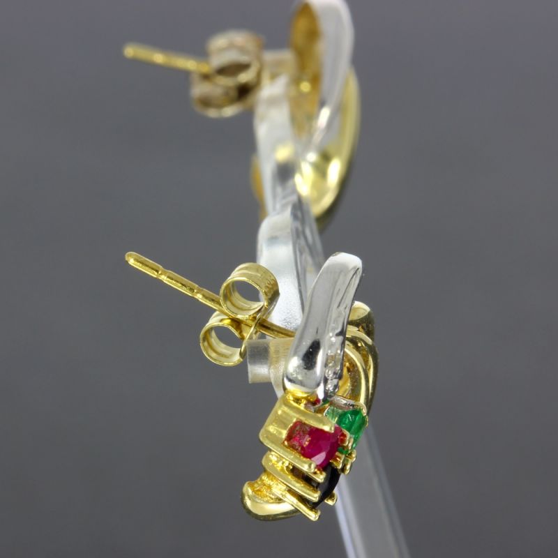 Edelstein Ohrstecker Bicolor 585 14 Karat 