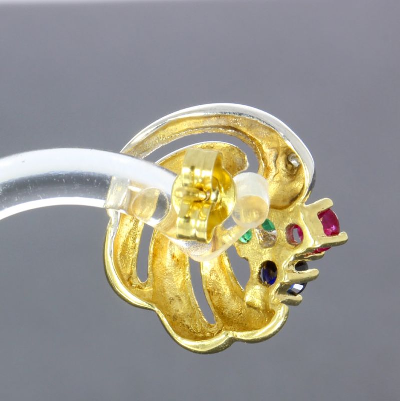Edelstein Ohrstecker Bicolor 585 14 Karat 