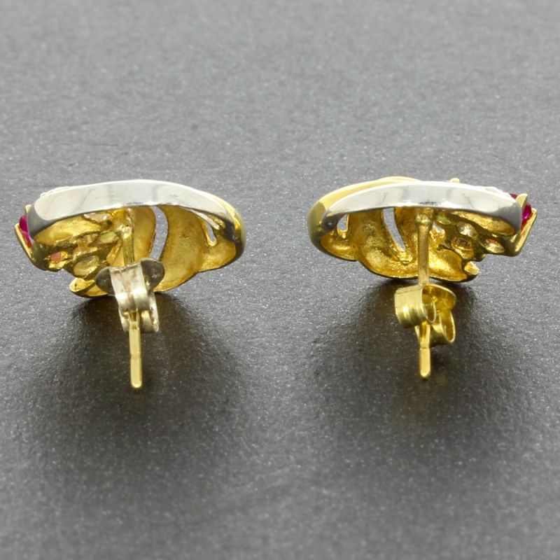 Edelstein Ohrstecker Bicolor 585 14 Karat 