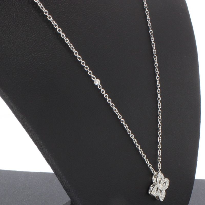 Flower Collier Weißgold 750 18 Karat 0,19 Ct 