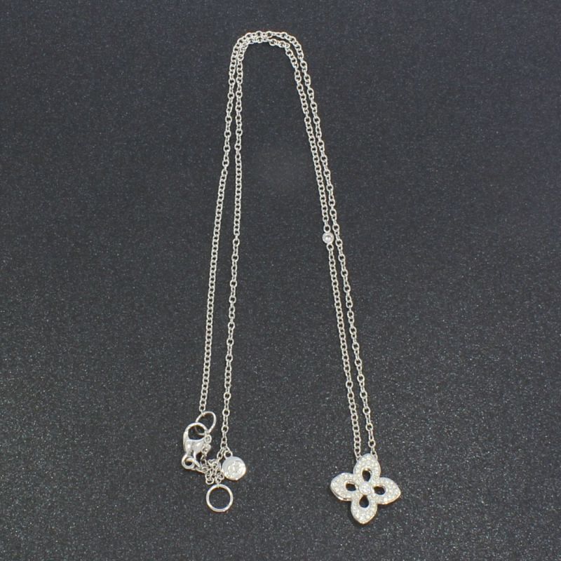 Flower Collier Weißgold 750 18 Karat 0,19 Ct 